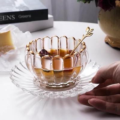 Leichte, luxuriöse, kreative Desserttasse aus Glas für Zuhause, Frühstück, Obst, Salatschüsseln, High-End-Café, Nachmittagstee, Kaffeetassen