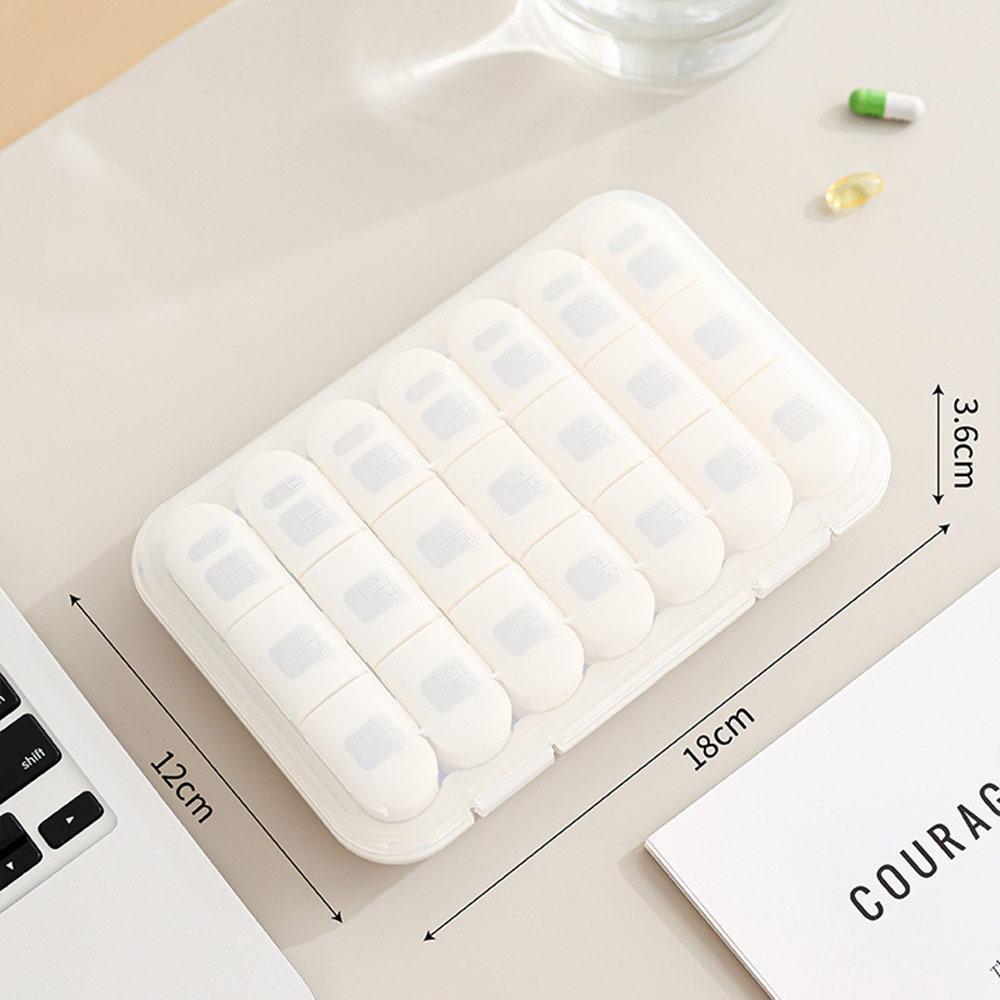 Creative 21 Grids Weekly Pill Box Moisture-Proof Sealed Pill Organizer with Lid Large Capacity Pill Dispenser for Home&Travel