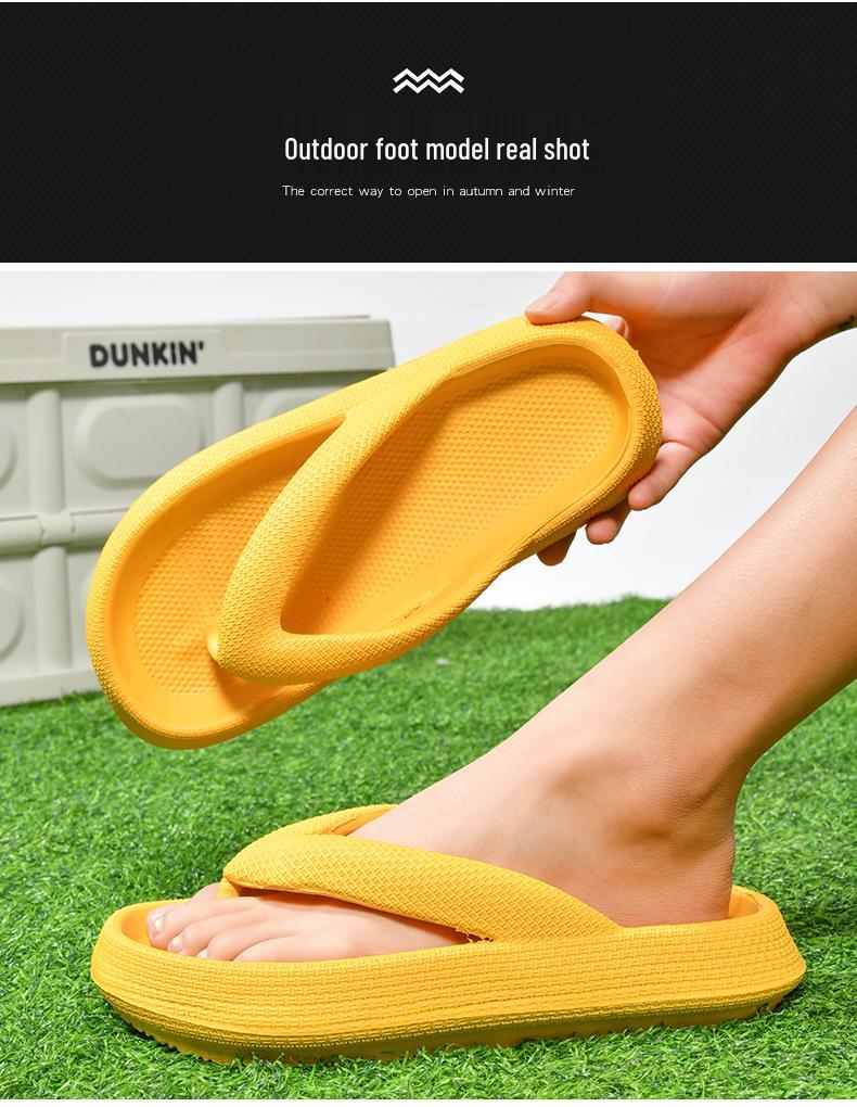 Unisex Thick-Soled Summer Flip-Flops: Breathable, Non-Slip, Soft Sole