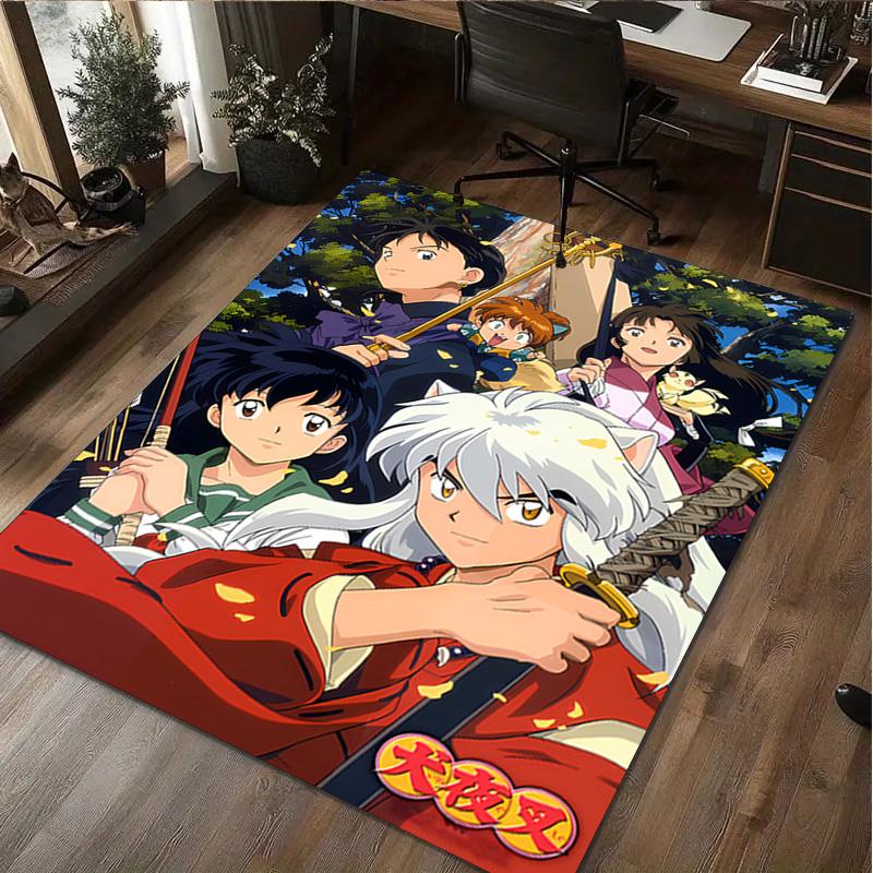 1Pc Inuyasha Print Rug - Home Decoration Carpet For Living Room Bedroom Flooring Computer Chair Area Rug