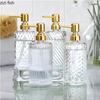 Glas Handdesinfektionsmittel Lotion Flasche Metall Keramik Tablett Braun Gelb Druckverschluss Shampoo Flasche Badezimmer Seifenspender Dekoration