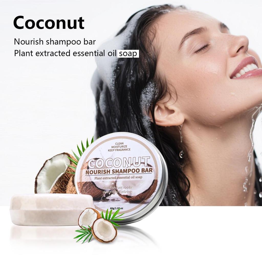 Kokosnuss & He Shou Wu Ginseng Bambuskohle Shampoo-Seife mit ätherischen Ölen & Zypressenblatt