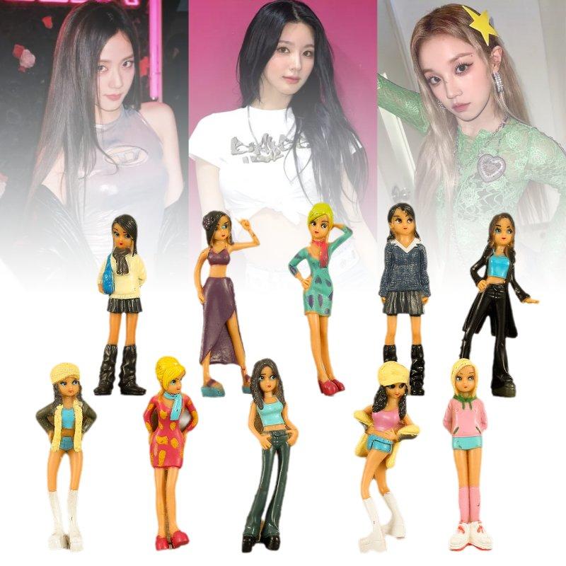 10pcs Y2k Style Girl Toys Doll Model Gift Tabletop Decoration Room Ornaments