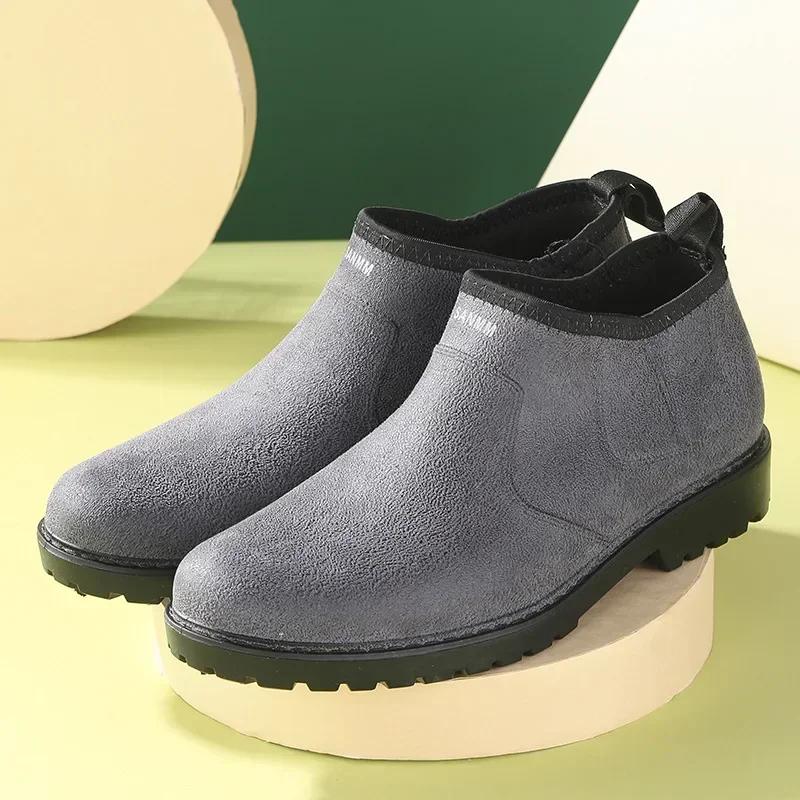 Mode 2025 Heren Regenlaarzen Waterdichte Rubberen Regenschoenen Mode Enkel Tuin Galochen Man Werk Regen Schoenen Schoenen Gumboots Zapatillas