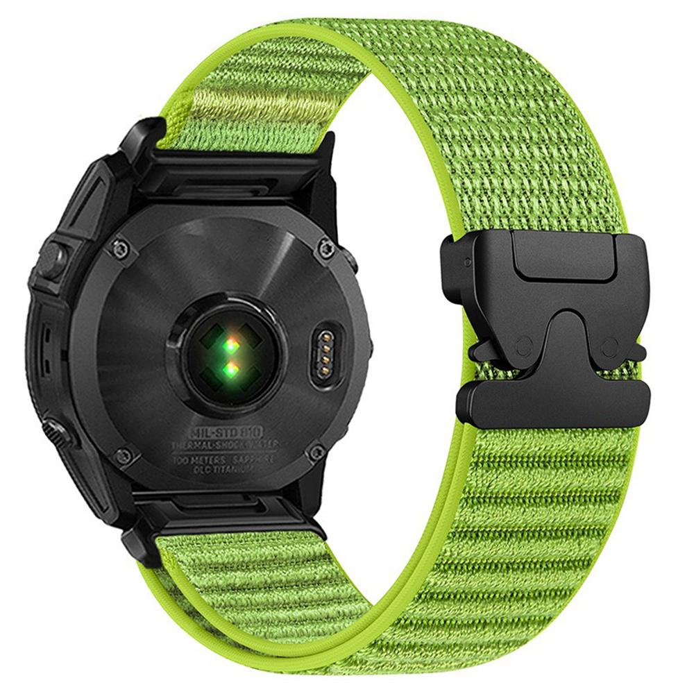 Nylon Watch Band for Garmin Fenix 7 Pro/7/6 Pro QuickFit 22mm Parachute Buckle Woven Wrist Strap with Stainless Steel Connector