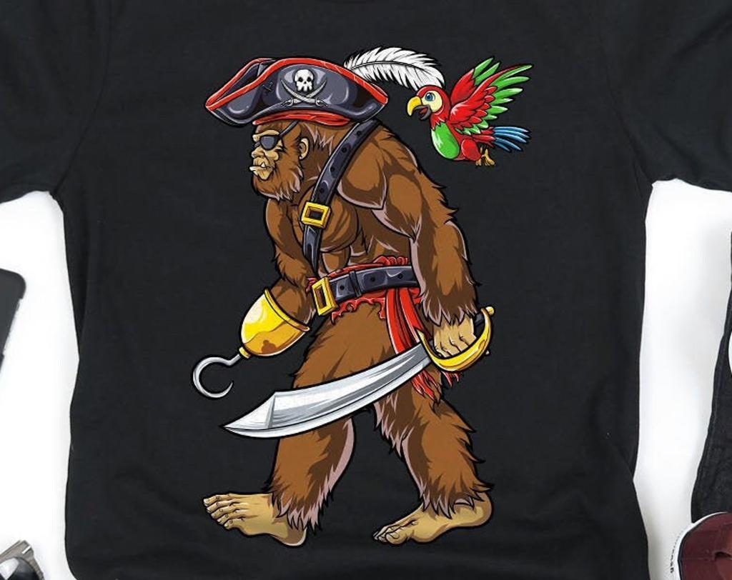 Bigfoot Pirate Shirt / Bigfoot Shirt / Bigfoots Gifts / Jolly Roger Skull / Tampa Gasparilla / Yeti Sasquatch / Tank Top / Hoodie