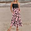 Women's Summer Spaghetti Strap Patchwork Beach Vacation Floral With Pocket Dresses
