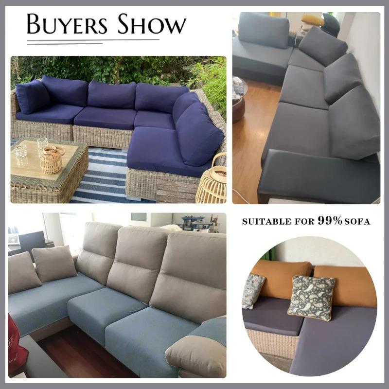 Elastischer Sofasitzkissenbezug Spandex Polyester Sofabezug für Wohnzimmer Waschbar Abnehmbar L-Form Ecksofa Schutz