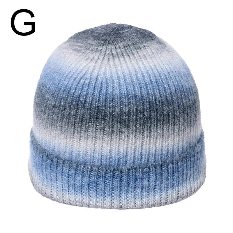 1Pc Ski Caps Thicken Knitted Hat Winter Hip Hop Slouchy Women/Men Soft Harajuku Style Outdoor Tie Dye Color