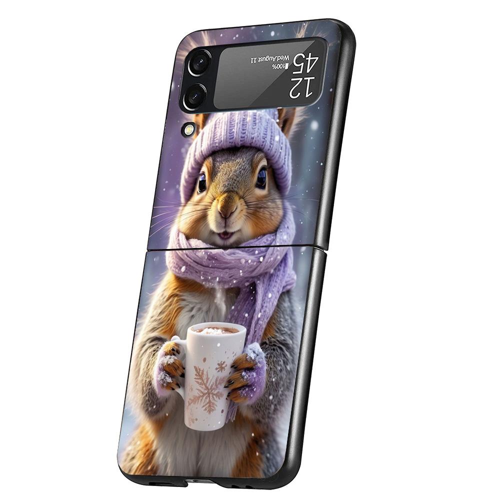 Animal Squirrel Phone Case For Samsung Galaxy Z Flip 7 6 5 4 3 5G Cover ZFlip7 ZFlip6 ZFlip4 ZFlip5 ZFlip3 Coque Fundas Galaxy Z