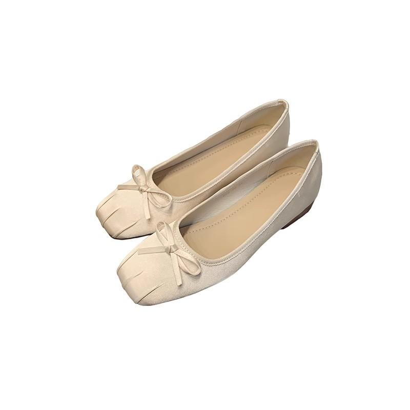 Flat Shoes Women's One-pedal Single Shoes New Spring Light-mouth Laden Shoes Mary Jane Silver Shoes