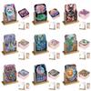 DIY Diamond Painting Wooden Makeup Mirror with Diamond Painting Jewelry Storage Box for Home Decoration Unique Handicraft Gift