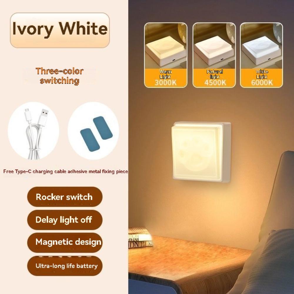 

LED Cat s Claw Night Light Rechargeable USB Switch Magnet Light for Home Indoor Bedroom Bedside Light, Night Light Timer білий