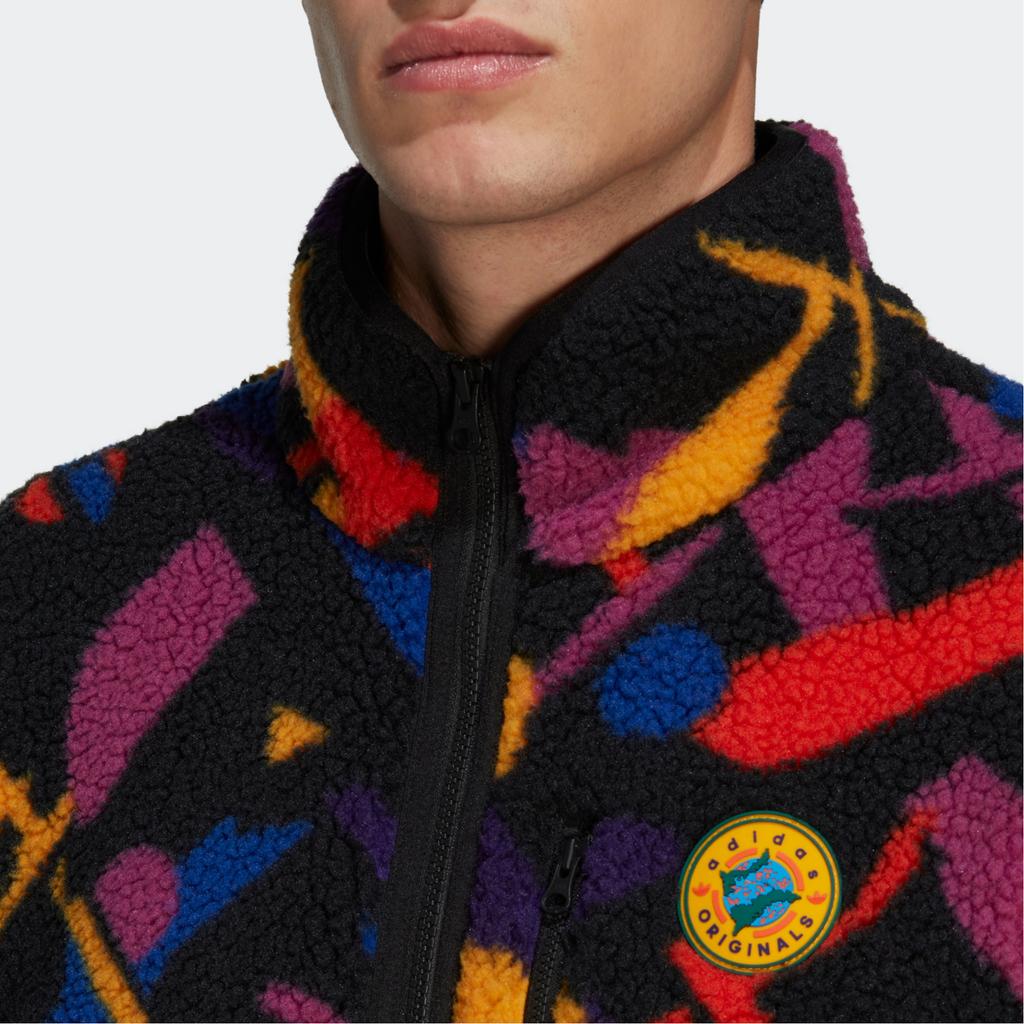 Adidas Originals FW22 Trefoil Logo Print Stand Collar Zip-Up Warm Jacket Men Jackets Multicolor II8478