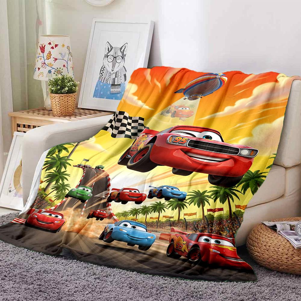1pc Cars Movie Poster Race Flannel Blanket,Ultra Soft Warm Plush Throw for Home Bedroom Bed Sofa Cover Camping Picnic gift Y71712