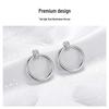 Minimalist Double Circle Rhinestone Copper Stud Earrings - Eye-catching for Work & Dates
