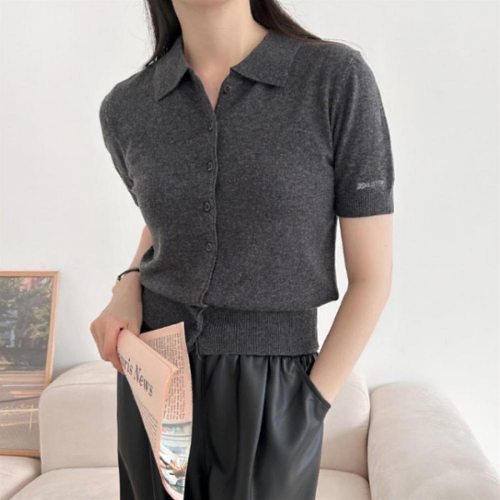 New ArrivalS Open Run Women S Wool Blend Solid Color Collar Neck Button Short Sl