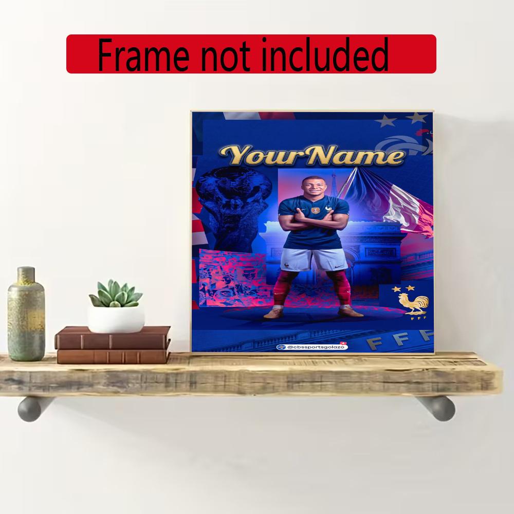 Mbappe Customize Your Name Diamond Painting Round Diamond Diy Frameless Holiday Artwork Suitable For Home Office Wall Decoration