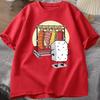 Sushi Garderob T-shirt Dam Herr Rolig Högkvalitativ T-shirt Bomull Grafiska T-shirts Lös Kortärmad Tryckt T-shirt Herr Toppar