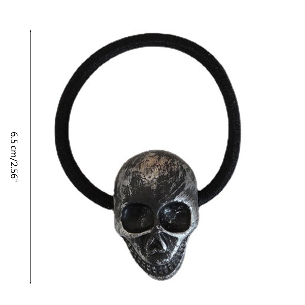 Skull Hair Rope Hair Scrunchie for Women 3D Skull Head Hairband Teens Girl Vintage Hair Tie Ponytail Hair Band Headpiece