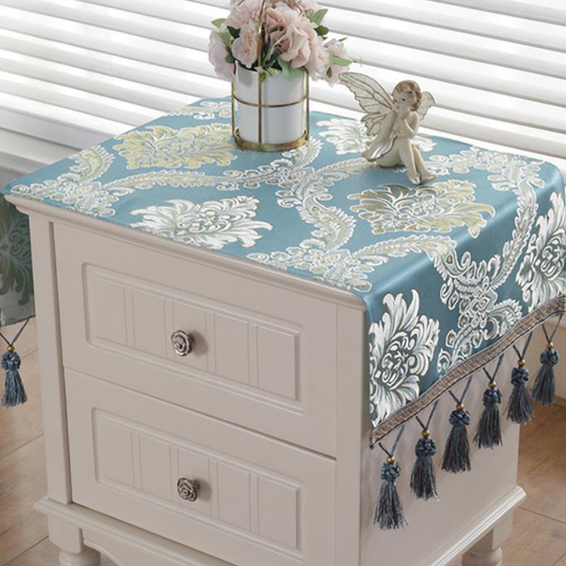 European Style Vintage Jacquard Bedside Table Cover Towel Tv Cabinet Dust Proof Cover Multi-function Towel Cover Tablecloth