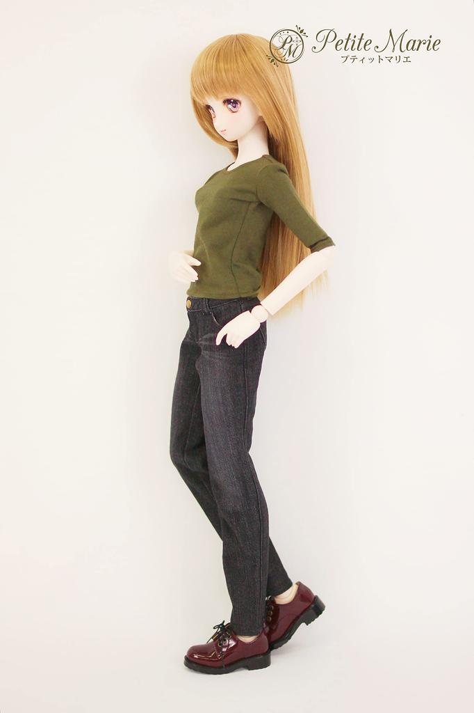 DDS Compatible Okayama Processing Boyfriend Jeans Black KOJIMA Processing Jeans Processing Low Rise Roll Up Stretch Denim Vintage Processing 60cm Doll