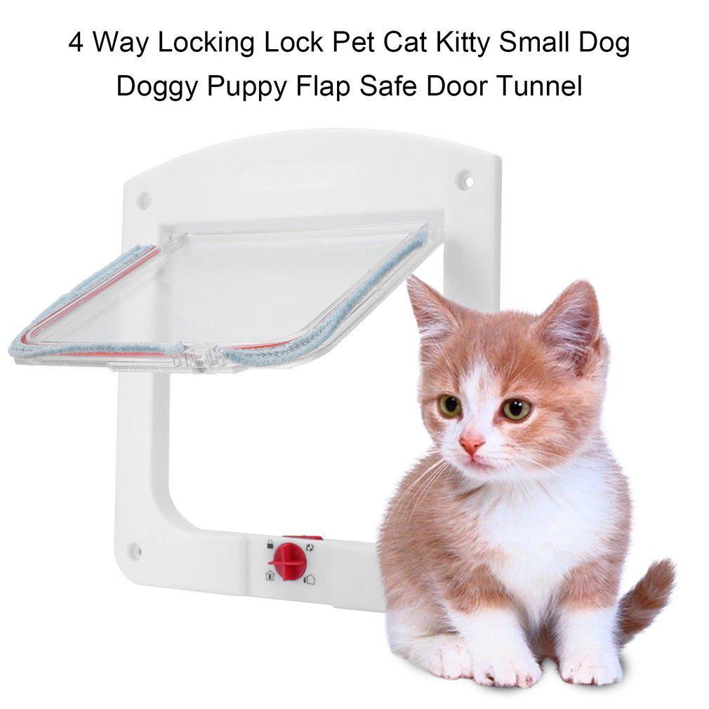 Kitten Cat Small Dogs Door In and Out Safe Pet Door with Liner Suitable for glass doors windows wooden doors RENZE 4-Way Locking Cat Flap