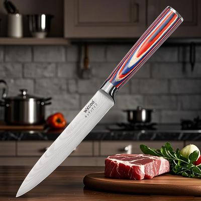Küchenmesser Laser Damaskus Muster Profi-Kochmesser Japanisches Santokumesser Fleisch Gemüse Obst Kochen Allzweckmesser