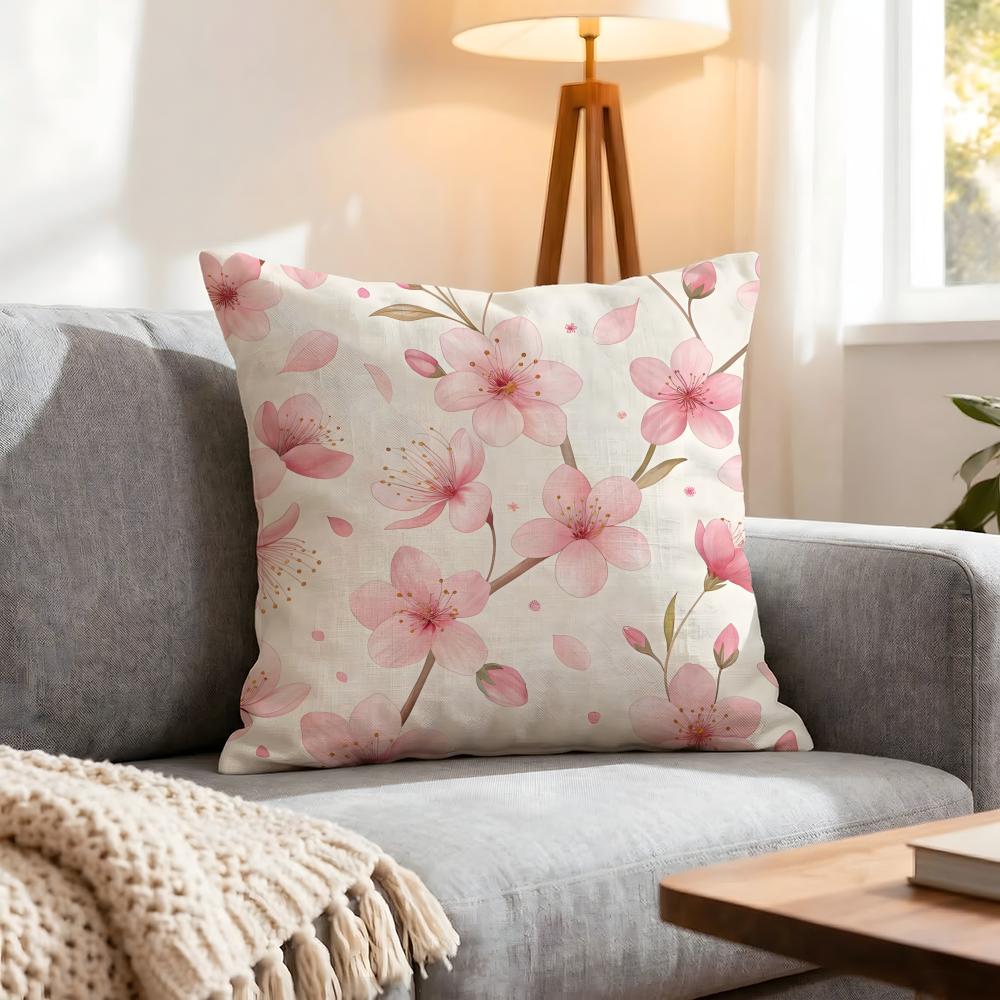 Light Pink Gentle Petals Cushion Cover 1Pcs Decorative Covers Soft Cushion Case For Sofa Couch Decor 40X40 45X45 Pillowcases
