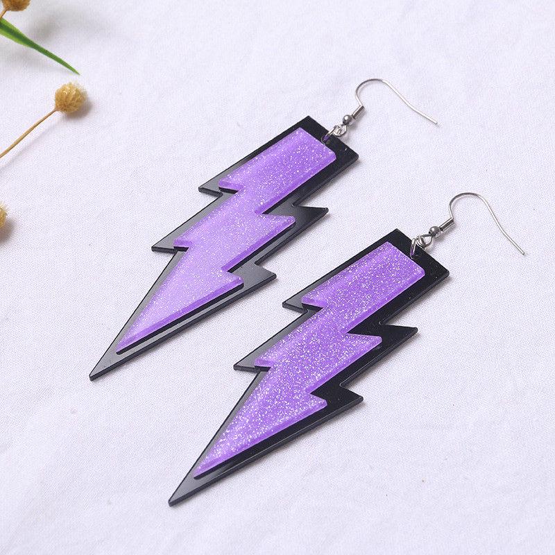 

Жіночі сережки з кислотної акрилової смоли, блискавки, висячі сережки, сережки-гачки