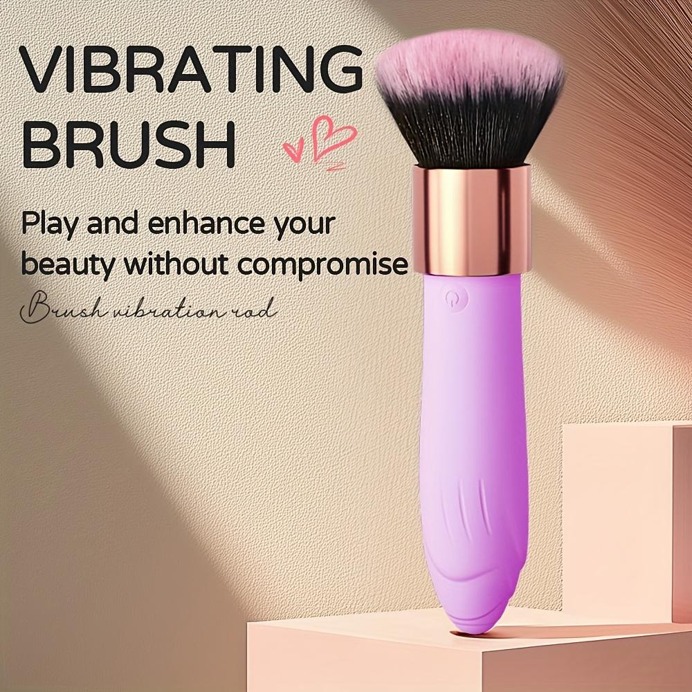Soft Makeup Brush Vibrator 10 Vibrating Modes Silicone Bullet Vibration Nipple Clitoris Massager Stimulator Sex Toys for Women