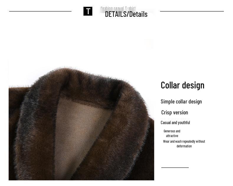 Wendbarer Nerz Herren Mittellanger Pelzmantel - 2025 Winter Revers Stil für Mittleres Alter Wärme