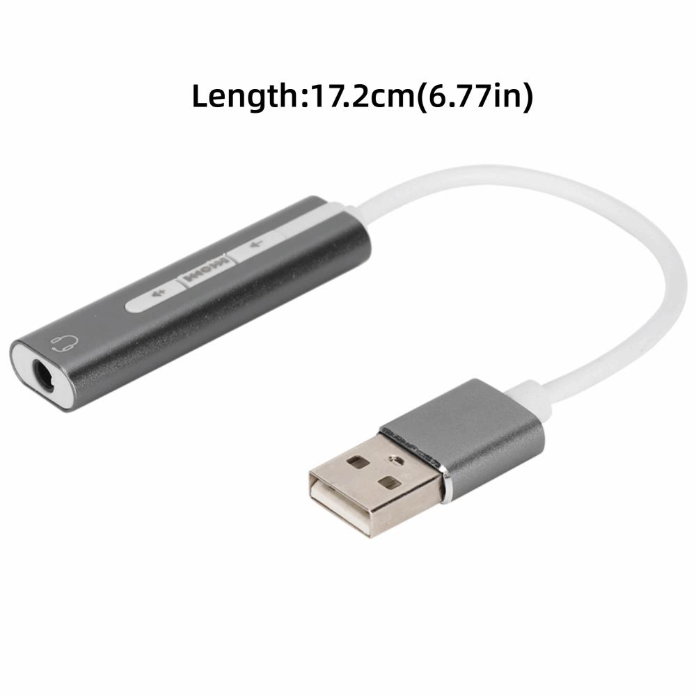 3.5mm Audio Port USB Sound Card Plug and Play Noise Reduction External Audio Card 7.1 Stereo Computer Audio Card External Audio