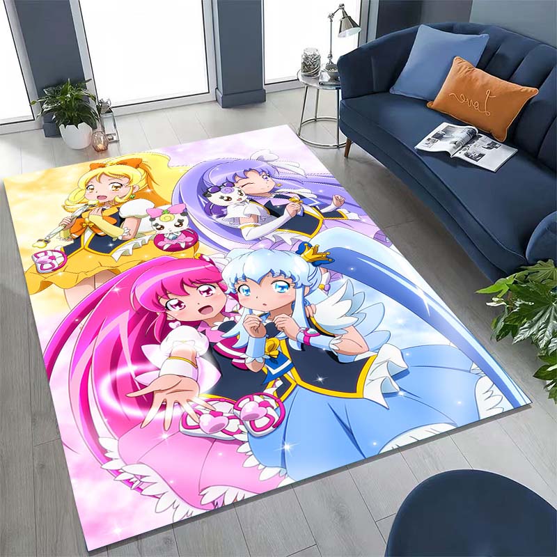 Cute Cartoon Pretty Cure Pattern Rug, Large Area Non-slip Washable Rug,, Suitable for Bedroom Home Decoration.666