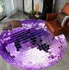 Alfombra Circular Impresa con Bola de Discoteca Felpudo de Fiesta para Puerta Alfombra para Cocina Dormitorio Sala de Estar Alfombra Decorativa para Porche de Entrada