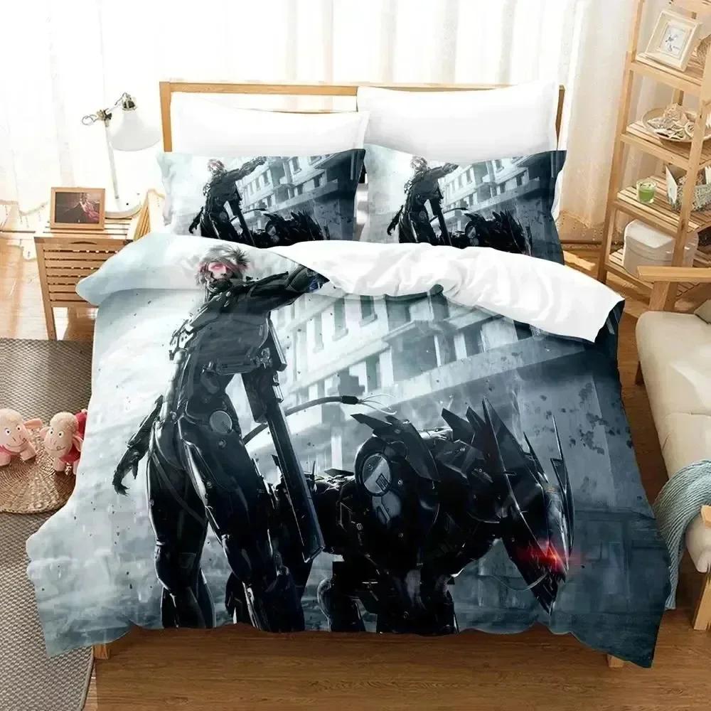Anime Metal Gear Rising Revengeance On Steam Bedding Set Print With Pillowcase Duvet Cover Soft Queen King Size Bedclothes Home