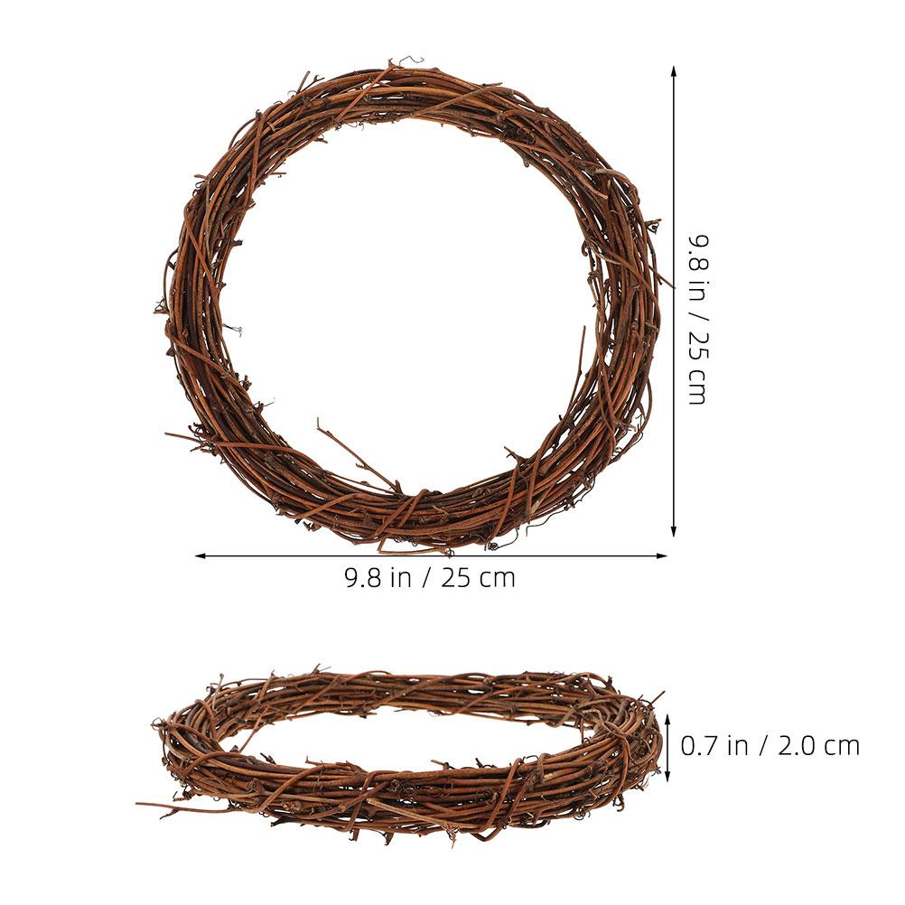 Natural Grapevine Wreath 30cm Rattan Twig Vine Branch Hoop for DIY Christmas Craft Decorative Vine Branch Garland