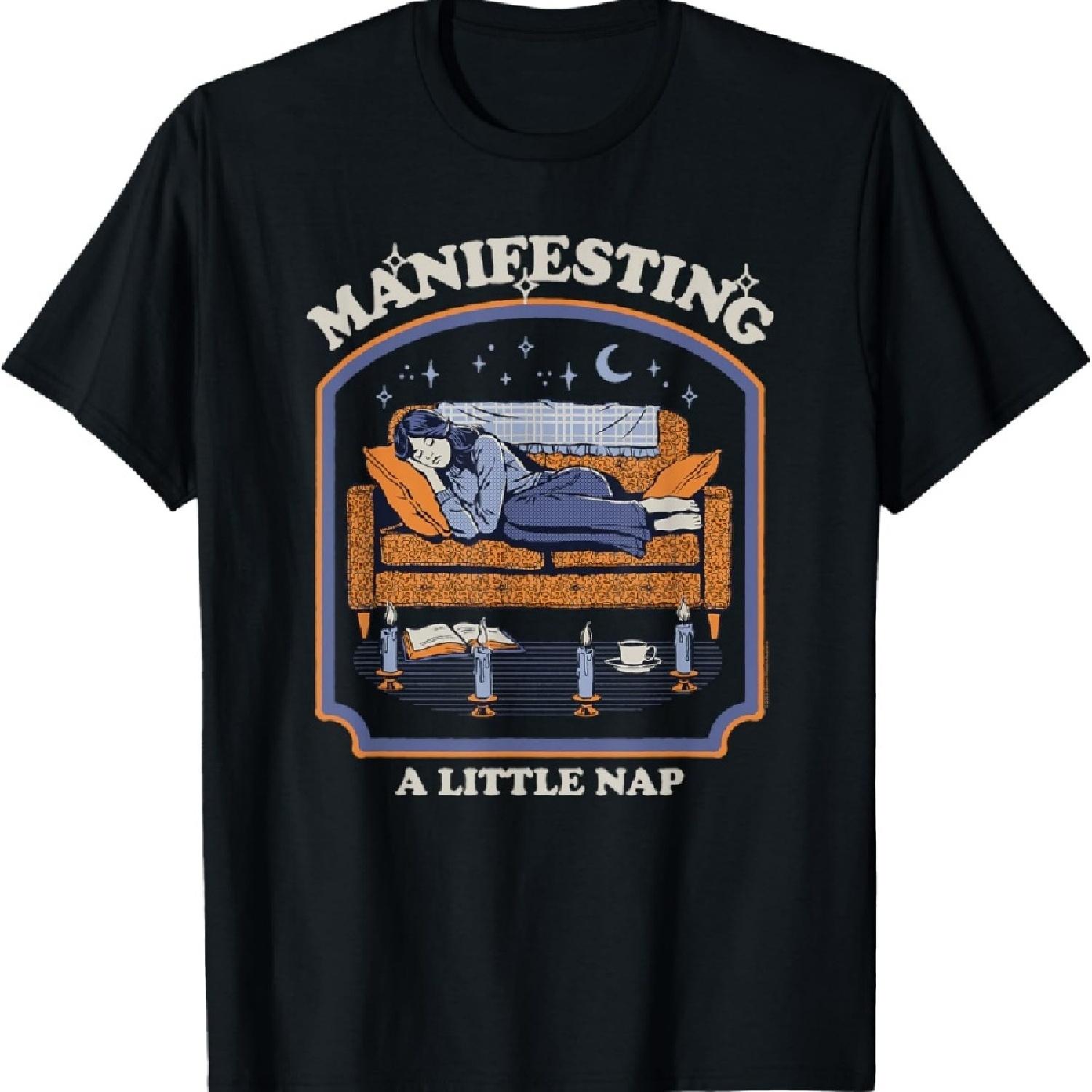 Manifesting a Little Nap Funny Retro T-Shirt XXXXXL чёрный