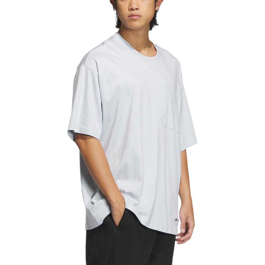 adidas Sportswear Solid Color Crew Neck Short Sleeve T-Shirt Men Tops Light-Blue IM9031