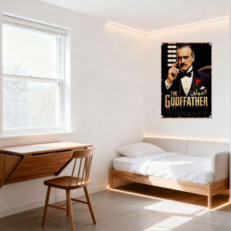 The Godfather Vintage Metal Tin Sign Movie Poster Artwork Distressed Retro Design for Man Cave Bar Cafe Home Decor Wall Plaque