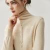 Heavy Luxury Goods~ Cashmere Cardigan Women's Crimped Turtleneck Front and Rear Two Wear Button-down Knitted Sweater Temperament Wool Jacket