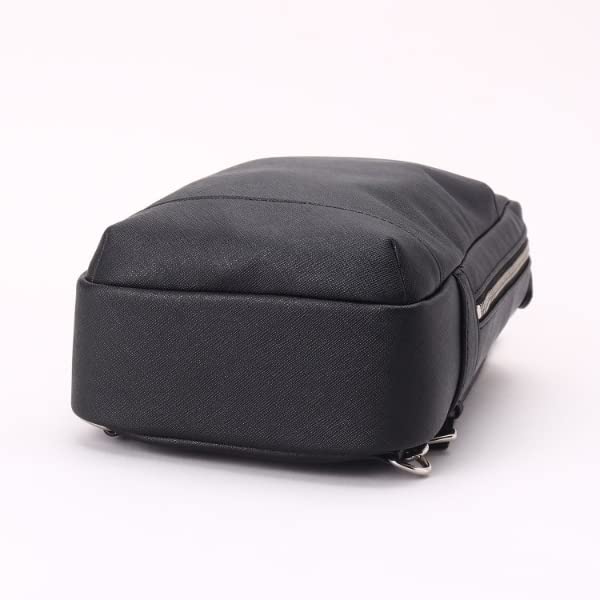 Takeo Kikuchi Men's Slim-Density One-Shoulder Bag (G8701062) in Saffiano-Style Black (019) 00 (FREE)