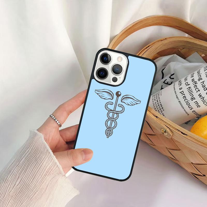 Medical Snakes Nurses Caduceus Flag Phone Case For IPhone 18 17 Air 16 15 14 11 12 13 Pro MAX Plus coque Cover