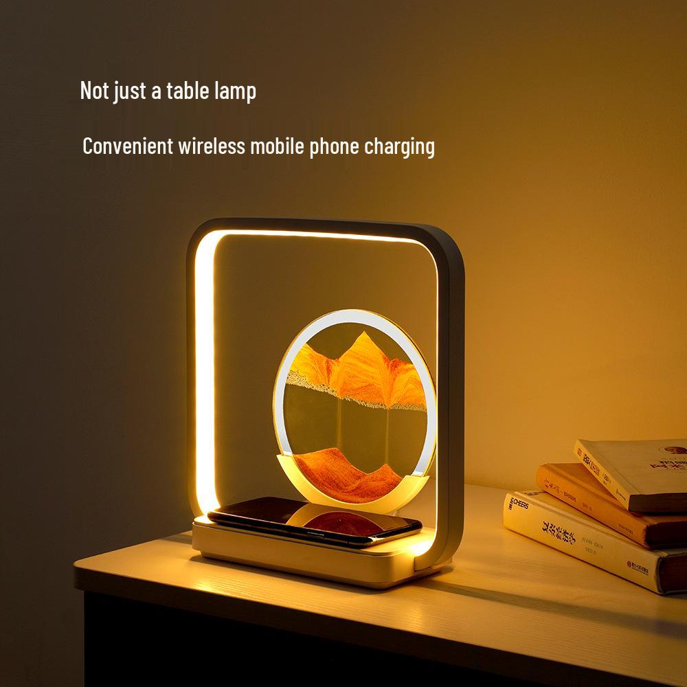 Wireless Quicksand Table Lamp with USB Charging