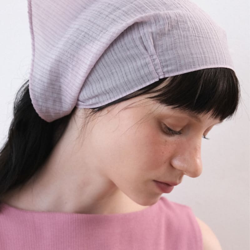 ne Page Stripe Pin-Tuck Scarf (lavender)