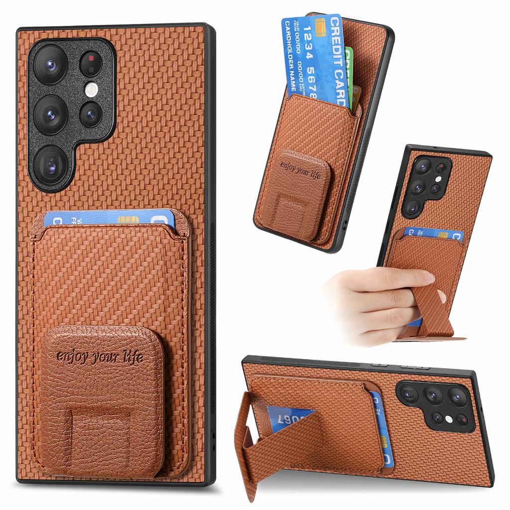 Foldable Kickstand Cards Solt Wallet Case For Samsung Galaxy S24 Ultra S23 S22 Plus S21 FE A14 A24 A34 A54 A15 A05 A55 A35 Bag