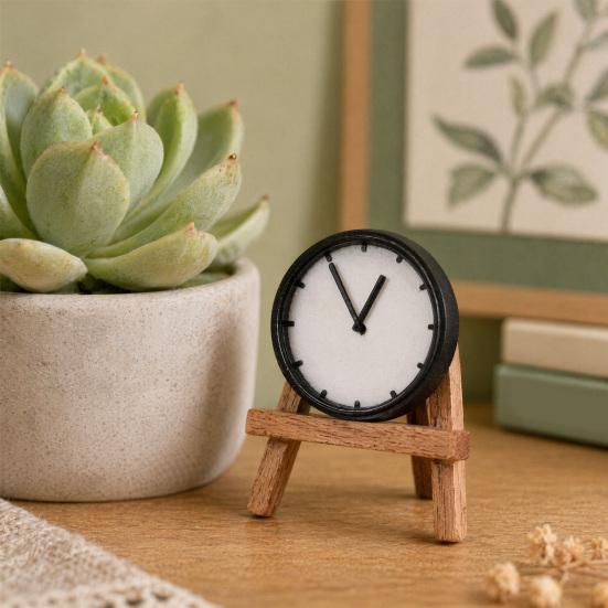 Miniature Wall Clock for Tiny House, 1:12 Scale Micro Pendulum Clock, Mini Resin Model for DIY Room Box, Pretend Play Decor
