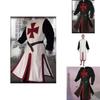 Durable Medieval Templar Knight Crusader Outfit Cosplay Costume With Square Collar