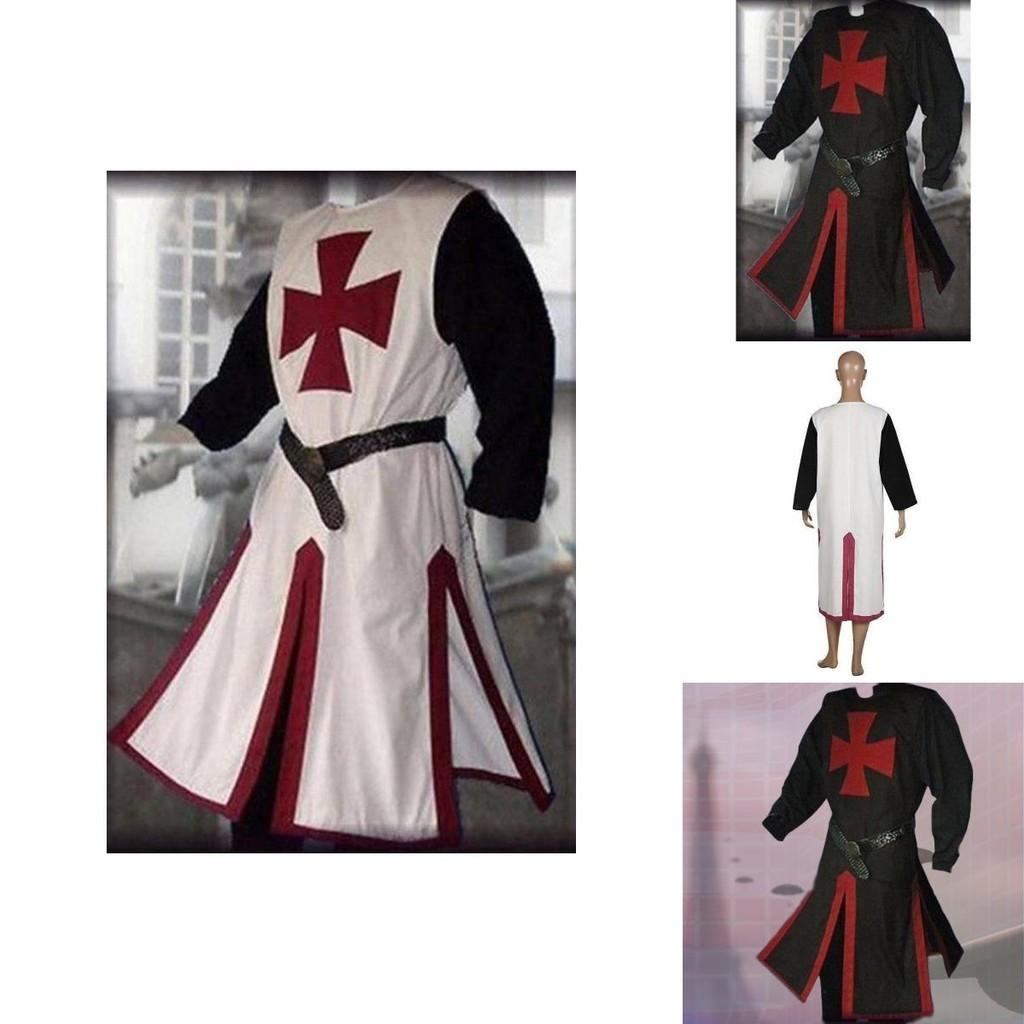 Durable Medieval Templar Knight Crusader Outfit Cosplay Costume With Square Collar
