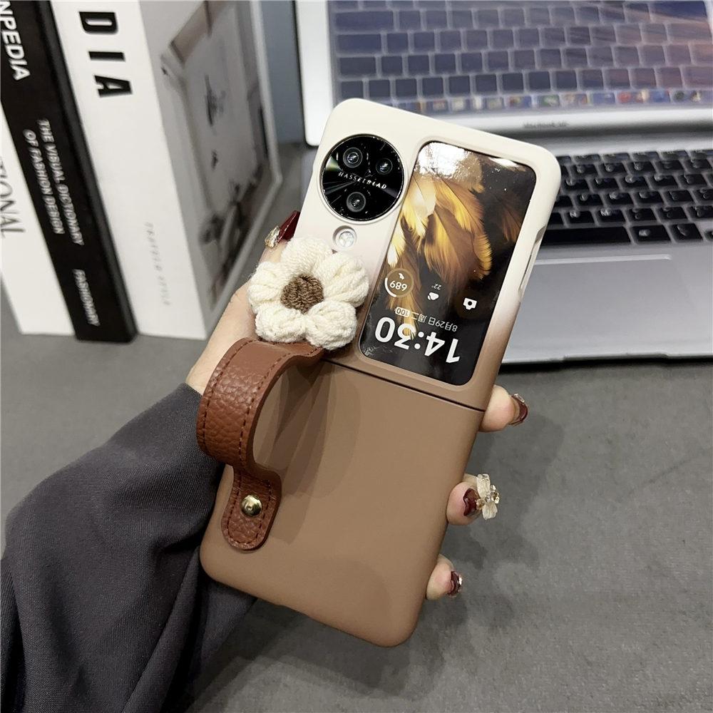 Матовый чехол-браслет с подсолнухом для телефона OPPO Find N3 Flip Find N2 Flip Противоударный чехол Coque Find N2 Flip